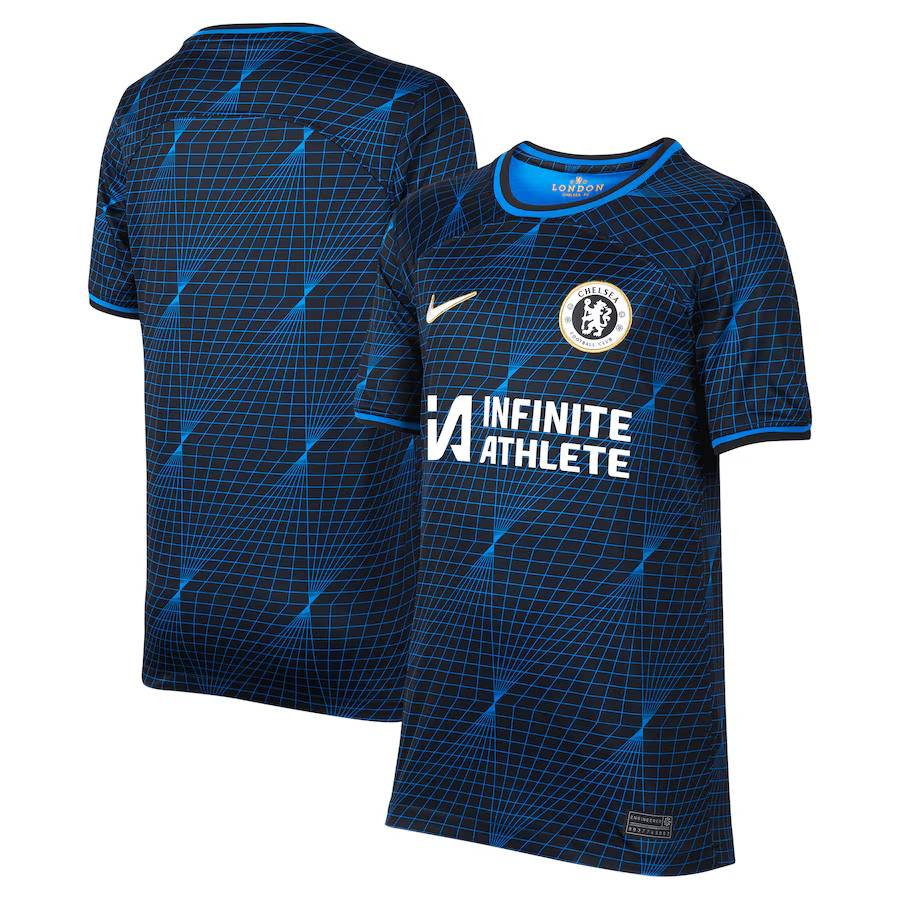 Chelsea FC chelsea nike away stadium sponsored shirt 2023-24 with custom printing – kids Jerseys - Official Football Shirts UK