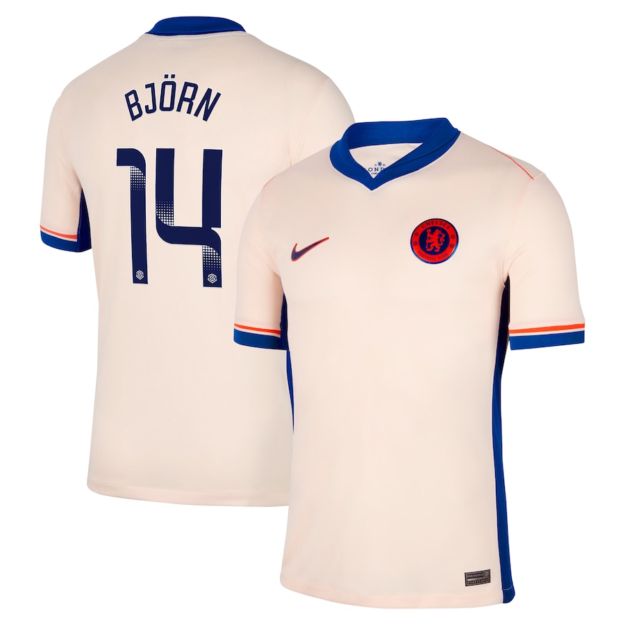 Chelsea FC chelsea wsl nike away stadium shirt 2024-25 – kids with björn 14 printing Jerseys - Official Football Shirts UK