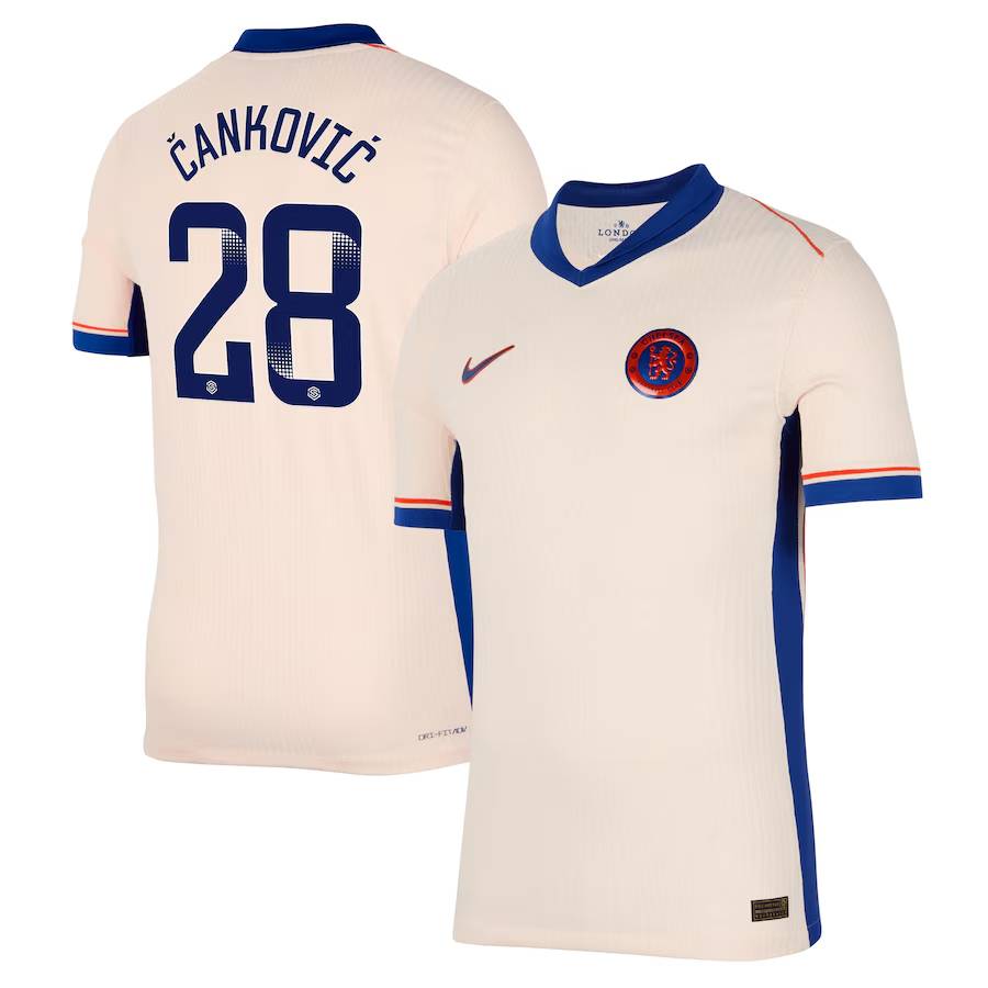 Chelsea FC chelsea wsl nike dri fit adv away match shirt 2024-25 with Čanković 28 printing Jerseys - Official Football Shirts UK