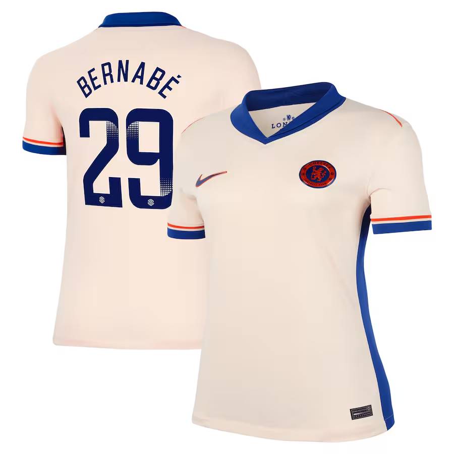 Chelsea FC chelsea wsl nike away stadium shirt 2024-25 – womens with bernabé 29 printing Jerseys - Official Football Shirts UK