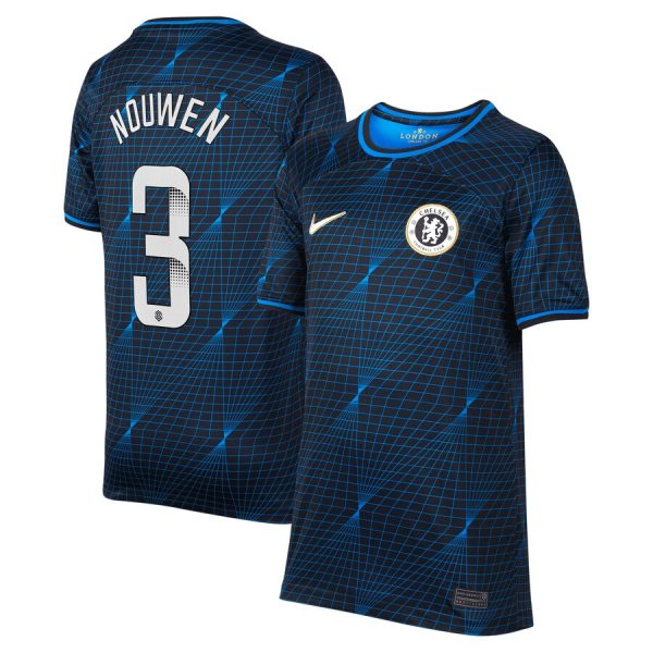 Chelsea FC chelsea wsl nike away stadium shirt 2023-24 – kids with nouwen 3 printing Jerseys - Official Football Shirts UK