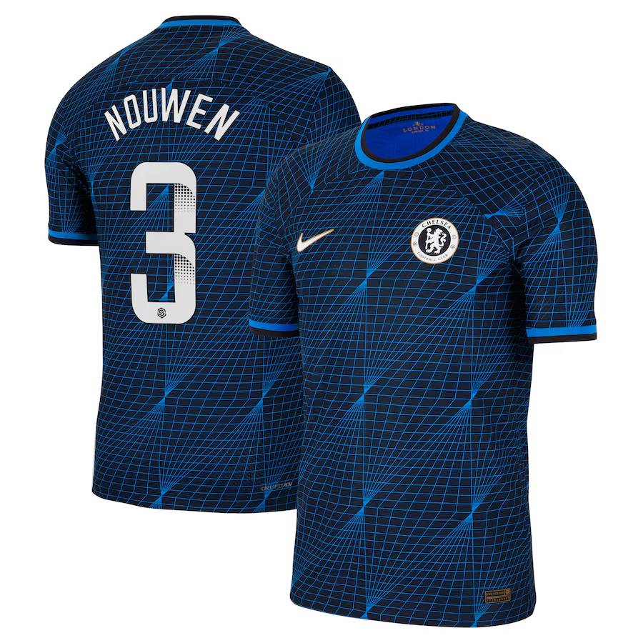 Chelsea FC chelsea wsl nike away vapor match shirt 2023-24 with nouwen 3 printing Jerseys - Official Football Shirts UK