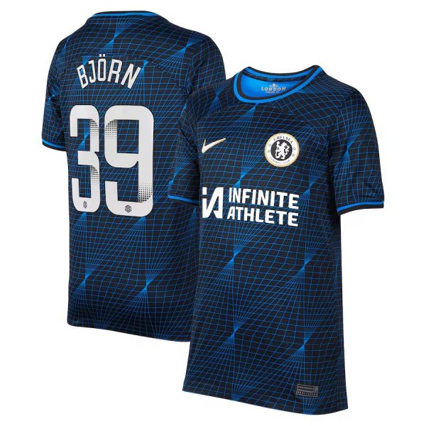 Chelsea FC chelsea wsl nike away stadium sponsored shirt 2023-24 – kids with björn 39 printing Jerseys - Official Football Shirts UK