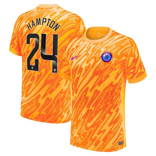 Chelsea FC chelsea wsl nike goalkeeper stadium shirt 2024-25 – kids with hampton 24 printing Jerseys - Official Football Shirts UK