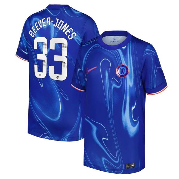 Chelsea FC chelsea wsl nike home stadium shirt 2024-25 – kids with beever-jones 33 printing Jerseys - Official Football Shirts UK