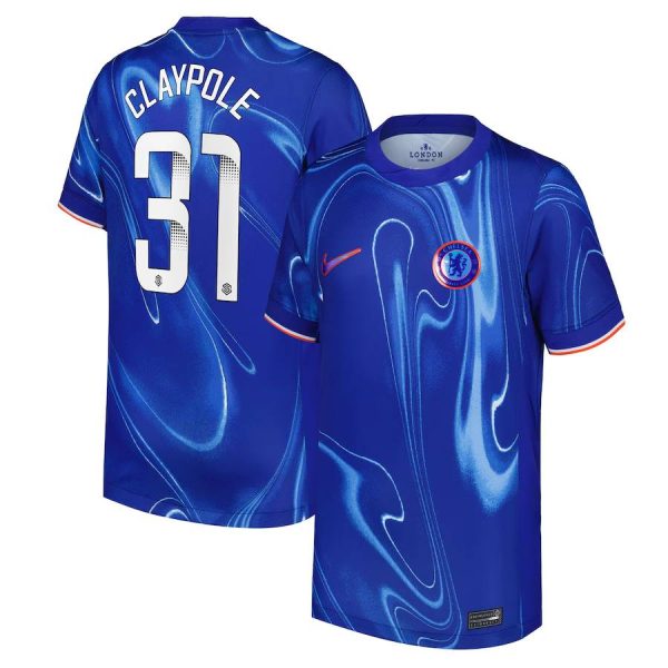 Chelsea FC chelsea wsl nike home stadium shirt 2024-25 – kids with claypole 31 printing Jerseys - Official Football Shirts UK