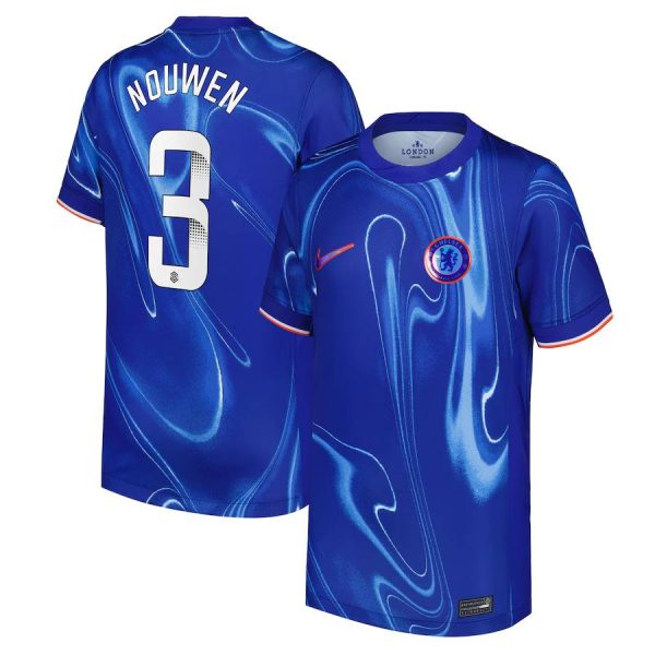 Chelsea FC chelsea wsl nike home stadium shirt 2024-25 – kids with nouwen 3 printing Jerseys - Official Football Shirts UK