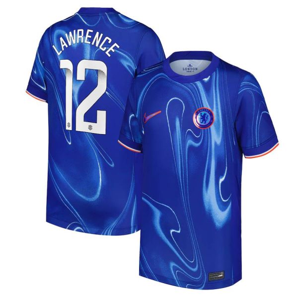 Chelsea FC chelsea wsl nike home stadium shirt 2024-25 – kids with lawrence 12 printing Jerseys - Official Football Shirts UK