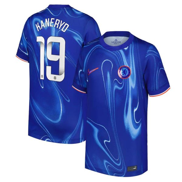 Chelsea FC chelsea wsl nike home stadium shirt 2024-25 – kids with kaneryd 19 printing Jerseys - Official Football Shirts UK