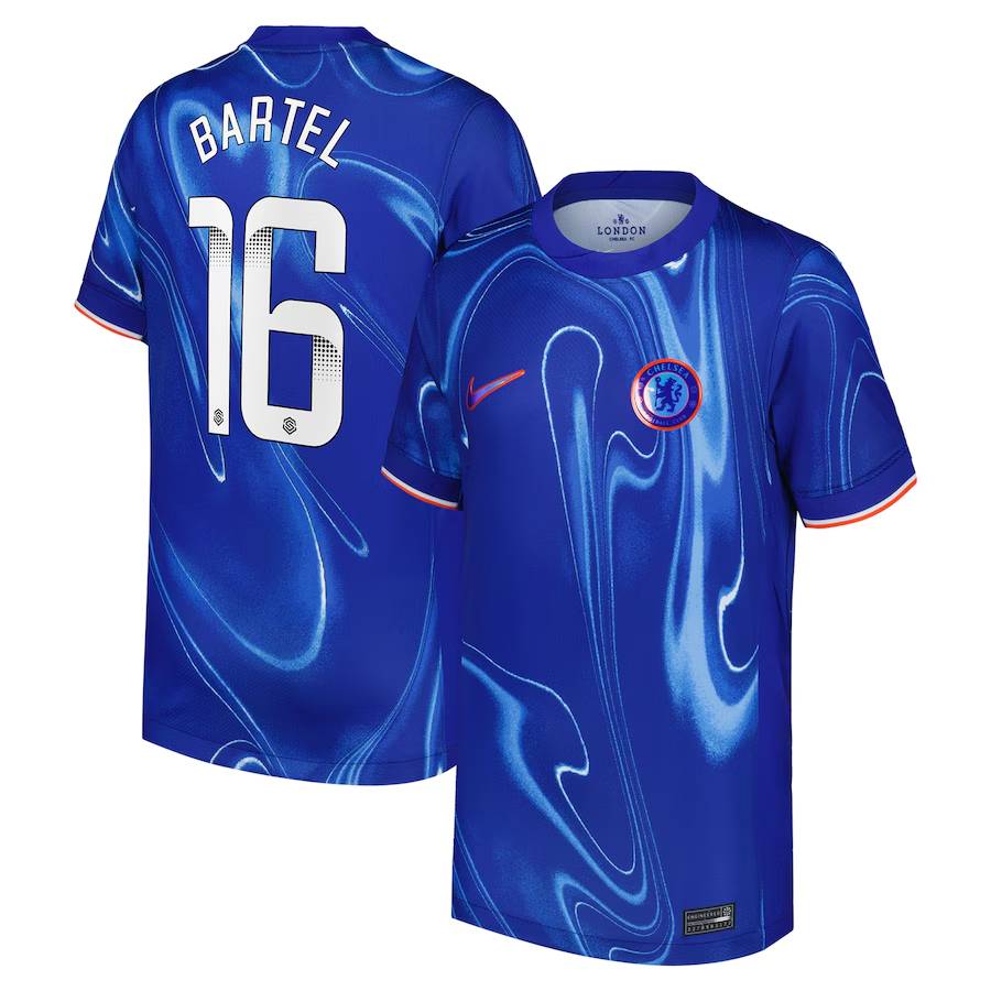 Chelsea FC chelsea wsl nike home stadium shirt 2024-25 – kids with bartel 16 printing Jerseys - Official Football Shirts UK