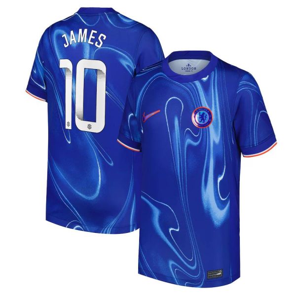 Chelsea FC chelsea wsl nike home stadium shirt 2024-25 – kids with james 10 printing Jerseys - Official Football Shirts UK