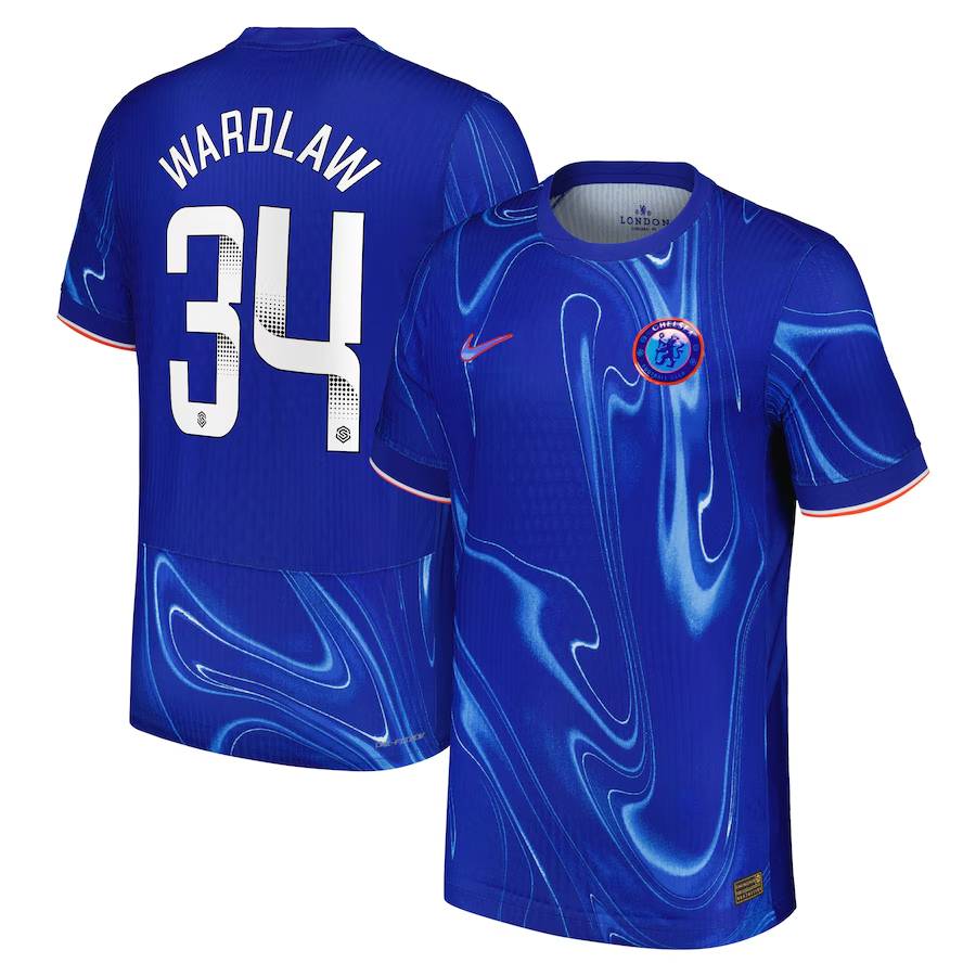 Chelsea FC chelsea wsl nike dri-fit adv home match shirt 2024-25 with wardlaw 34 printing Jerseys - Official Football Shirts UK