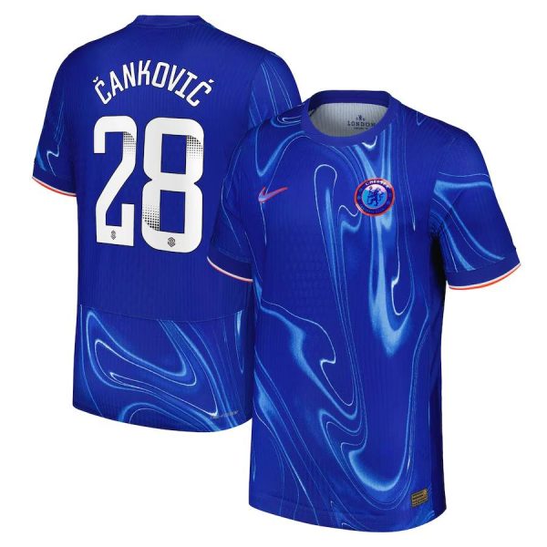 Chelsea FC chelsea wsl nike dri-fit adv home match shirt 2024-25 with Čanković 28 printing Jerseys - Official Football Shirts UK