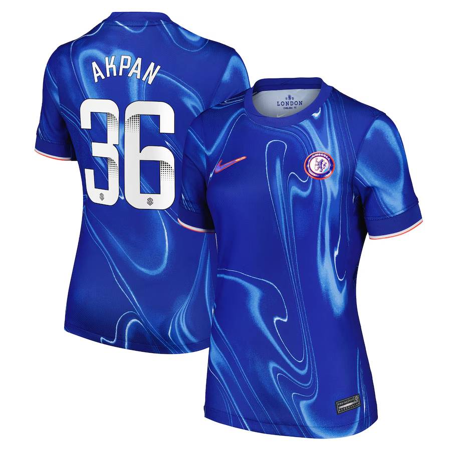 Chelsea FC chelsea wsl nike home stadium shirt 2024-25 – womens with akpan 36 printing Jerseys - Official Football Shirts UK