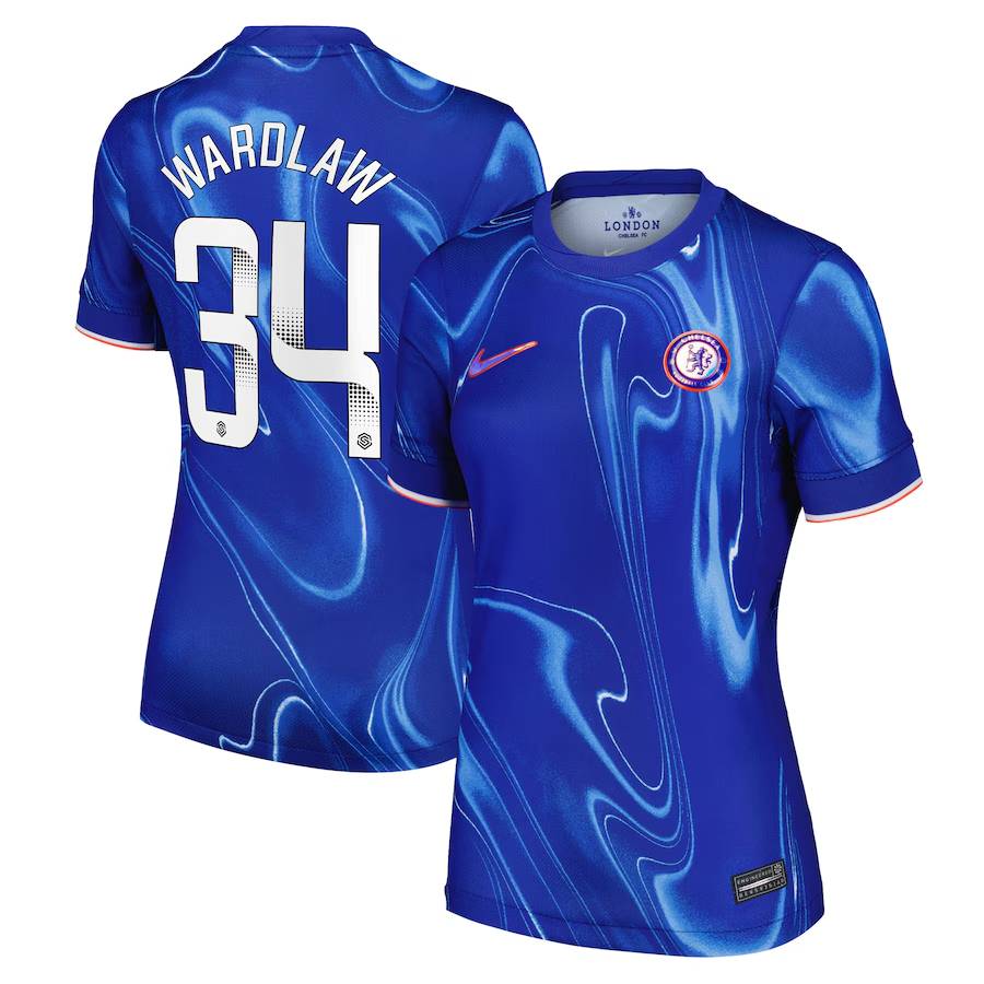 Chelsea FC chelsea wsl nike home stadium shirt 2024-25 – womens with wardlaw 34 printing Jerseys - Official Football Shirts UK