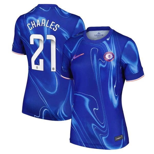 Chelsea FC chelsea wsl nike home stadium shirt 2024-25 – womens with charles 21 printing Jerseys - Official Football Shirts UK