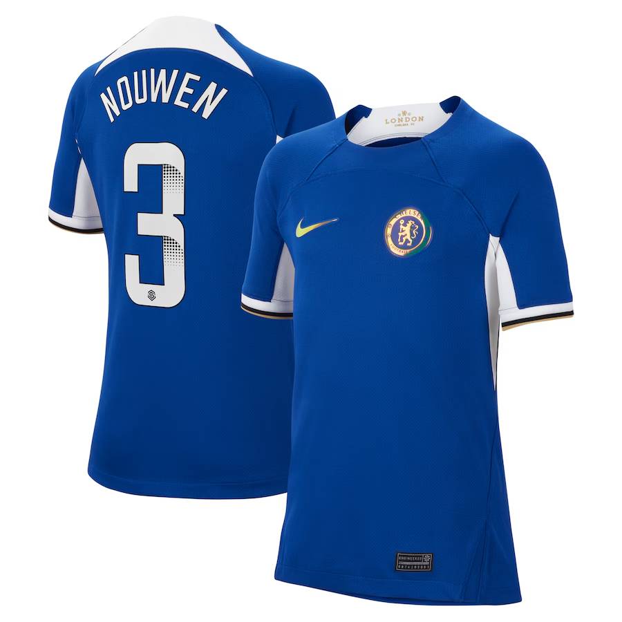 Chelsea FC chelsea wsl nike home stadium shirt 2023-24 – kids with nouwen 3 printing Jerseys - Official Football Shirts UK