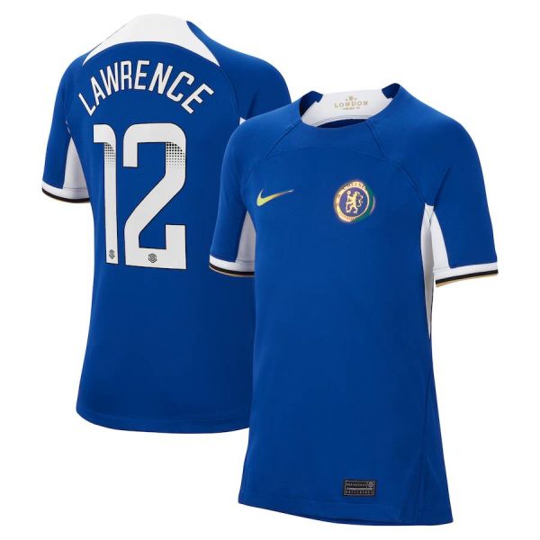 Chelsea FC chelsea wsl nike home stadium shirt 2023-24 – kids – with lawrence 12 printing Jerseys - Official Football Shirts UK