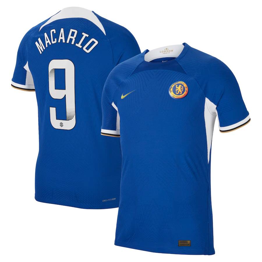 Chelsea FC chelsea wsl nike home vapor match shirt 2023-24 – with macario 9 printing Jerseys - Official Football Shirts UK