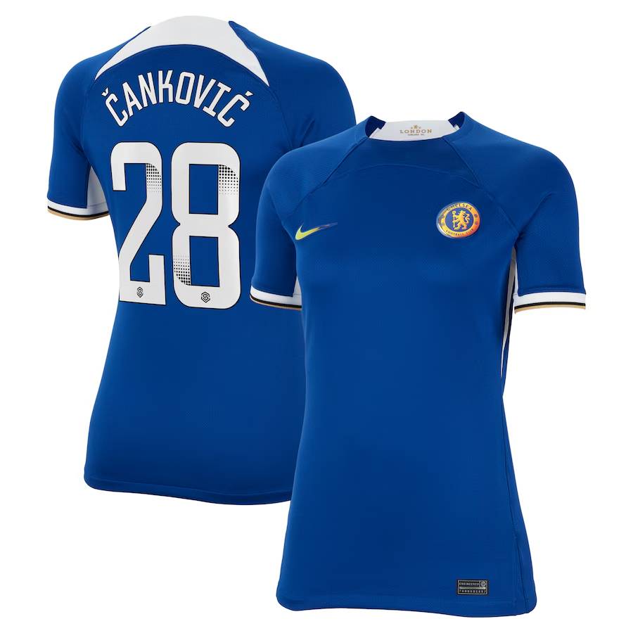 Chelsea FC chelsea wsl nike home stadium shirt 2023-24 – womens with Čanković 28 printing Jerseys - Official Football Shirts UK