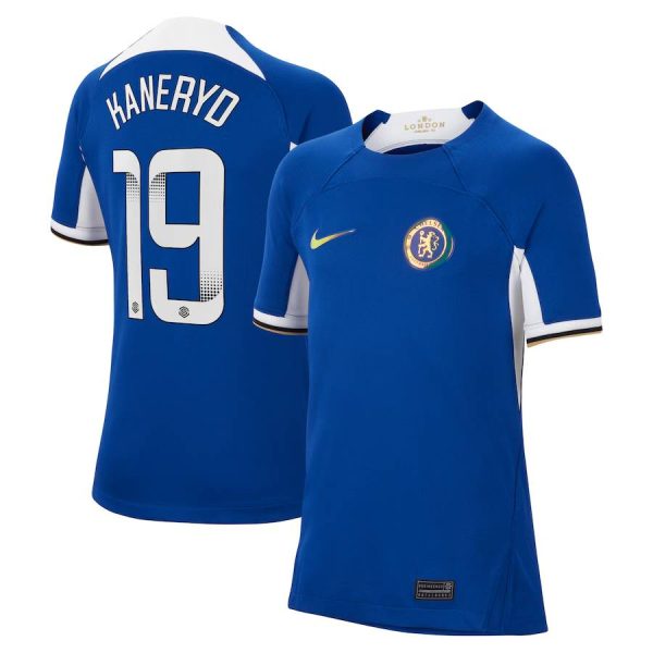 Chelsea FC chelsea wsl nike home stadium shirt 2023-24 – kids with kaneryd 19 printing Jerseys - Official Football Shirts UK