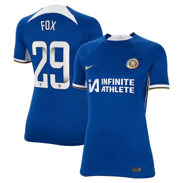 Chelsea FC chelsea wsl nike home stadium sponsored shirt 2023-24 – womens with fox 29 printing Jerseys - Official Football Shirts UK