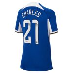 Chelsea FC chelsea wsl nike home stadium shirt 2023-24 – kids with charles 21 printing Jerseys - Official Football Shirts UK