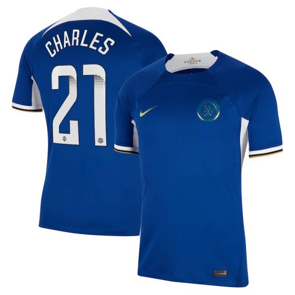 Chelsea FC chelsea wsl nike home stadium shirt 2023-24 with charles 21 printing Jerseys - Official Football Shirts UK