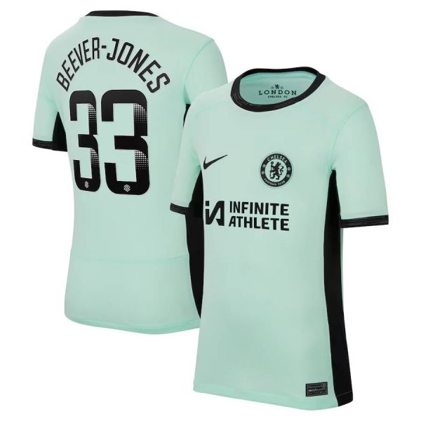 Chelsea FC chelsea wsl nike third stadium shirt 2023-24 – kids with beever-jones 33 printing Jerseys - Official Football Shirts UK