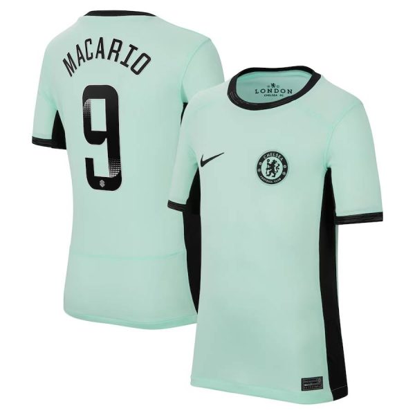 Chelsea FC chelsea wsl nike third stadium shirt 2023-24 – kids with macario 9 printing Jerseys - Official Football Shirts UK