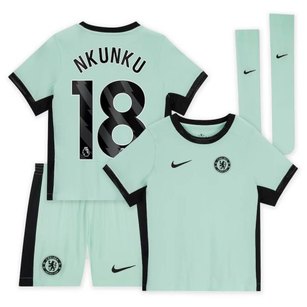 Chelsea FC chelsea nike third stadium kit 2023-24 – little kids with nkunku 18 printing Jerseys - Official Football Shirts UK