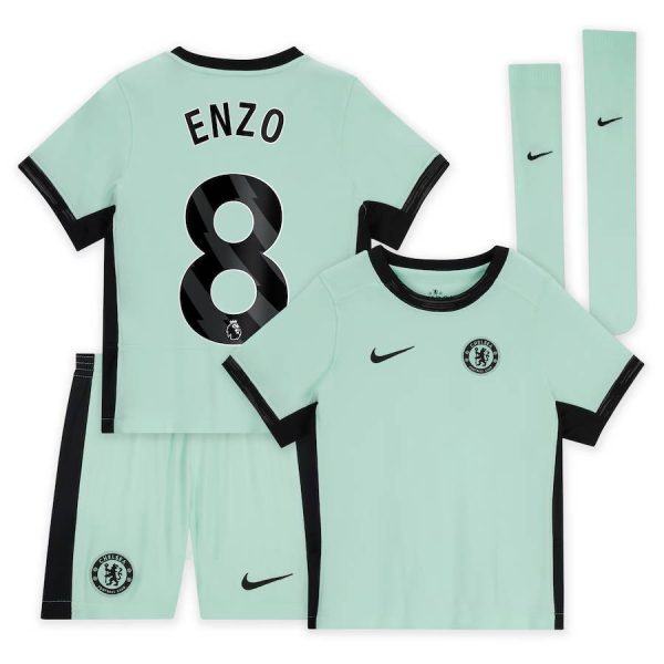 Chelsea FC chelsea nike third stadium kit 2023-24 – little kids with enzo 8 printing Jerseys - Official Football Shirts UK