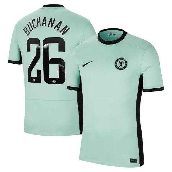 Chelsea FC chelsea wsl nike third vapor match shirt 2023-24 with buchanan 26 printing Jerseys - Official Football Shirts UK