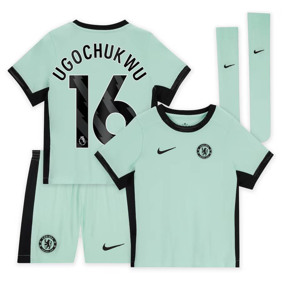 Chelsea FC chelsea nike third stadium kit 2023-24 – little kids with ugochukwu 16 printing Jerseys - Official Football Shirts UK