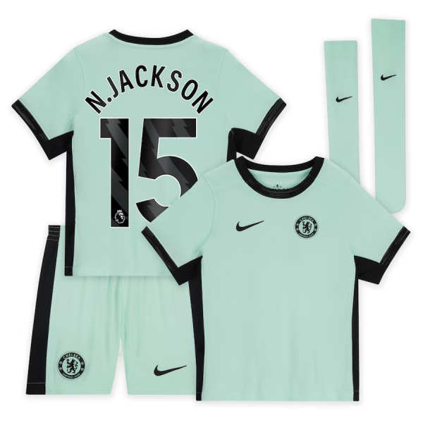 Chelsea FC chelsea nike third stadium kit 2023-24 – little kids with n.jackson 15 printing Jerseys - Official Football Shirts UK