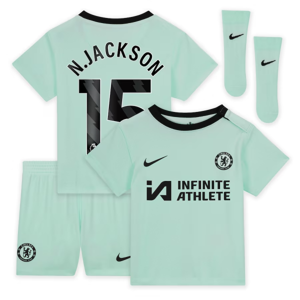 Chelsea FC chelsea nike third stadium sponsored kit 2023-24 – infants with jackson 15 printing Jerseys - Official Football Shirts UK