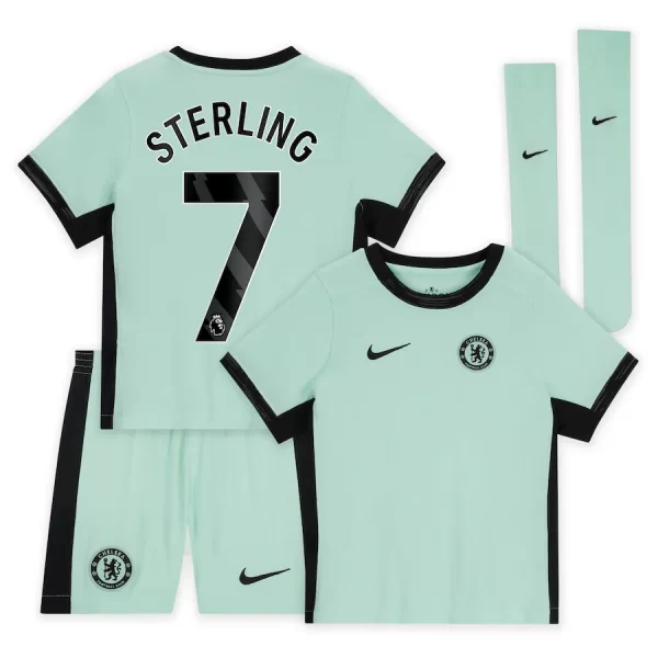 Chelsea FC chelsea nike third stadium kit 2023-24 – little kids with sterling 7 printing Jerseys - Official Football Shirts UK